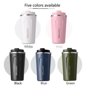 Double Stainless Steel Coffee Mug Thermos Flask Mug Leak Proof - White - Image 2