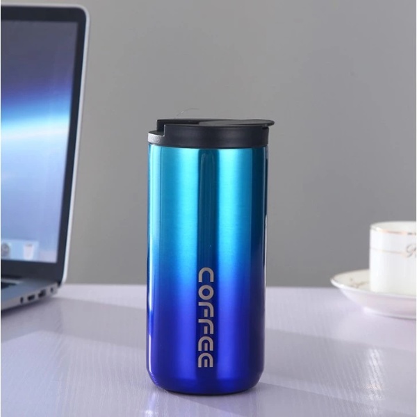 Insulated Tumbler Coffee Travel Mug Vacuum Thermos Cup Stainless Steel - Gradient Blue