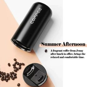 Insulated Tumbler Coffee Travel Mug Vacuum Thermos Cup Stainless Steel - Black - Image 4