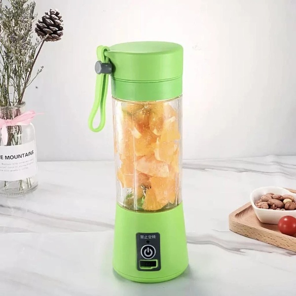 Portable USB Rechargeable Fruit Blender Juice Mixer Maker 380ml - Green