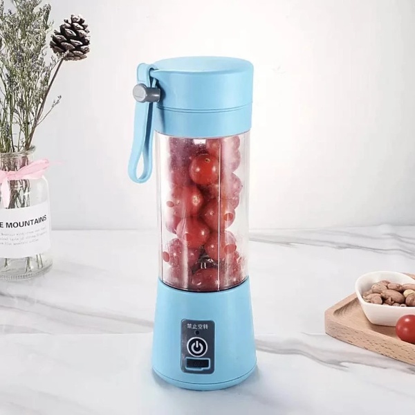 Portable USB Rechargeable Fruit Blender Juice Mixer Maker 380ml - Blue