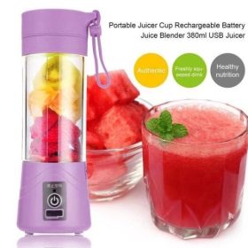 Portable USB Rechargeable Fruit Blender Juice Mixer Maker 380ml - Blue - Image 3