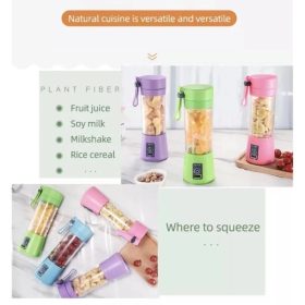 Portable USB Rechargeable Fruit Blender Juice Mixer Maker 380ml - Blue - Image 6