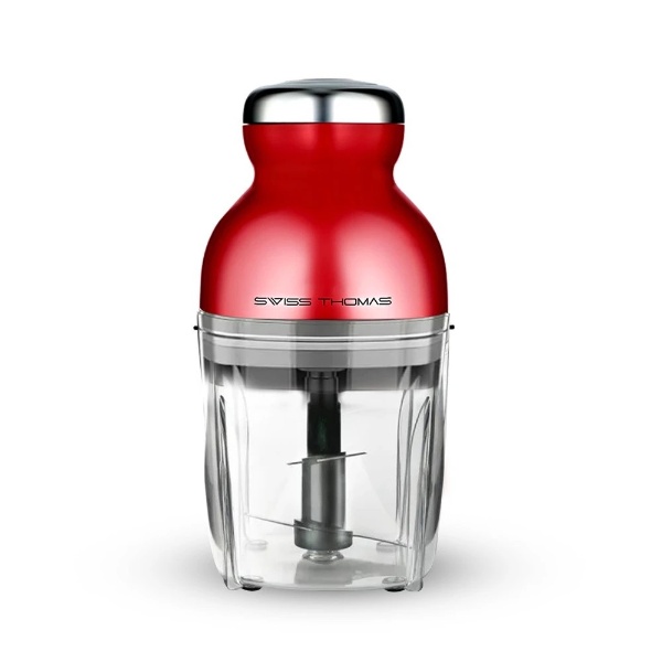 SWISS THOMAS Capsule Cutter Spin Chopper Blender Grinder Mixer Mincer Masher Juicer (900ml) - Red