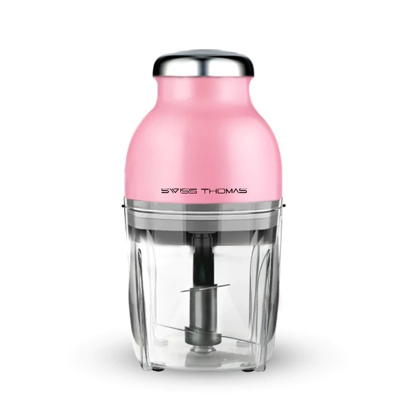 SWISS THOMAS Capsule Cutter Spin Chopper Blender Grinder Mixer Mincer Masher Juicer (900ml) - Pink