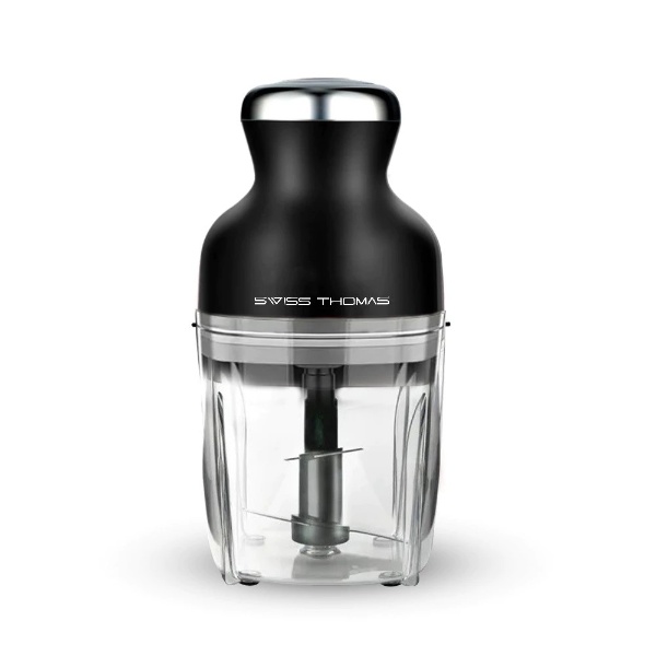 SWISS THOMAS Capsule Cutter Spin Chopper Blender Grinder Mixer Mincer Masher Juicer (900ml) - Black