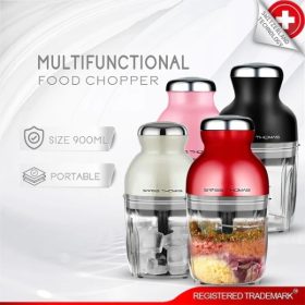 SWISS THOMAS Capsule Cutter Spin Chopper Blender Grinder Mixer Mincer Masher Juicer (900ml) - Pink - Image 2