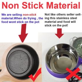 3 Pin Plug Electric Non-Stick Ceramic Frying Pan Rice Portable Mini Rice Cooker Pot - Pink - Image 6