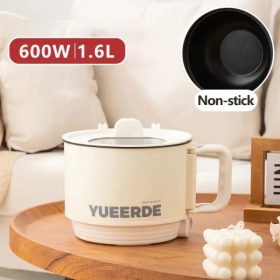 Original Electric Cooker with Malaysia 3 pin Cable Student Dormitory Noodle Heating Small Power Wok Electric - White - Image 1