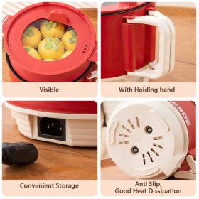 Original Electric Cooker with Malaysia 3 pin Cable Student Dormitory Noodle Heating Small Power Wok Electric - White - Image 7