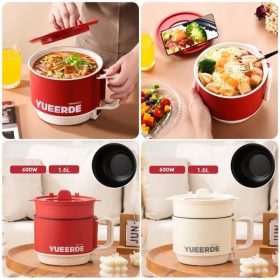 Original Electric Cooker with Malaysia 3 pin Cable Student Dormitory Noodle Heating Small Power Wok Electric - White - Image 5