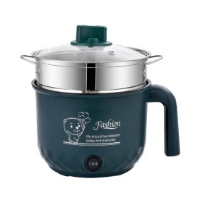 1.8L Non-Stick Electric Pot / Mini Rice Cooker with Steamer Frying Pan Electric Cooker Cooking - Green - Image 1