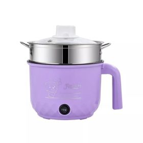 1.8L Non-Stick Electric Pot / Mini Rice Cooker with Steamer Frying Pan Electric Cooker Cooking - Purple - Image 1