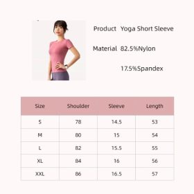Slim Yoga Clothes Sports Fitness Tight Running Sweat-absorbent Quick-drying Short Sleeves - Black - Image 4