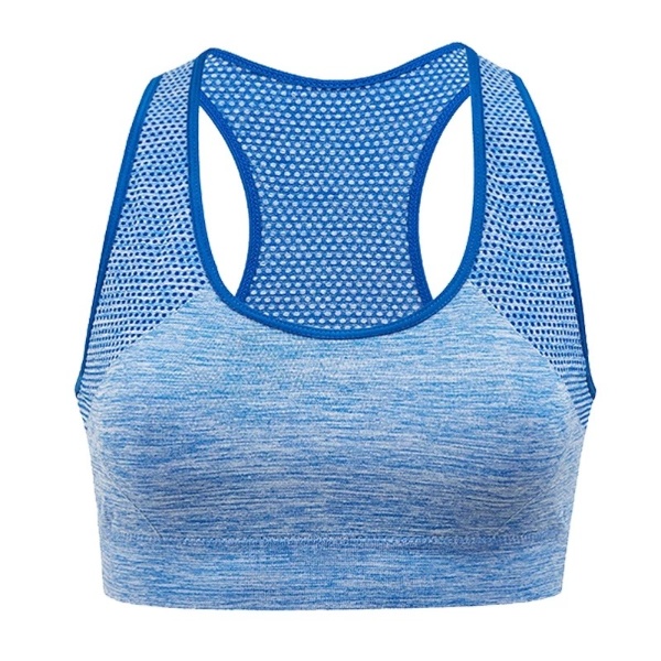 Sport Bra Seamless Bra Ultra Soft Sports Bra Yoga Bra Shockproof Wireless Protection Scoop Neckline Sleeveless - Blue