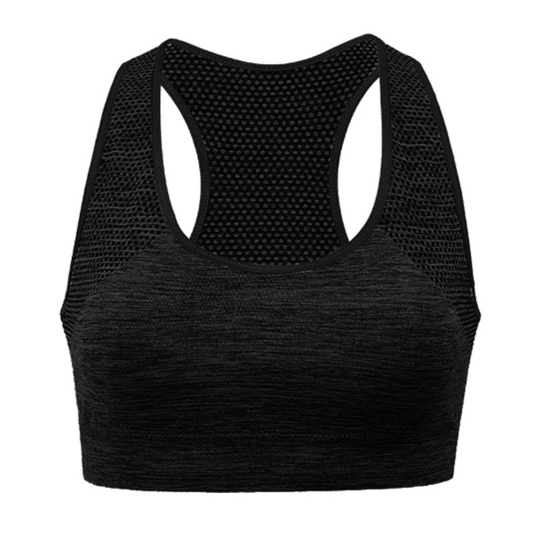 Sport Bra Seamless Bra Ultra Soft Sports Bra Yoga Bra Shockproof Wireless Protection Scoop Neckline Sleeveless - Black