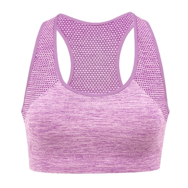 Sport Bra Seamless Bra Ultra Soft Sports Bra Yoga Bra Shockproof Wireless Protection Scoop Neckline Sleeveless - Pink