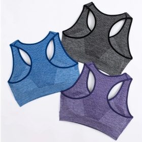 Sport Bra Seamless Bra Ultra Soft Sports Bra Yoga Bra Shockproof Wireless Protection Scoop Neckline Sleeveless - Black - Image 4