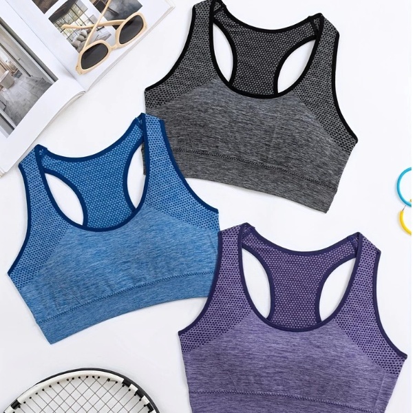 Sport Bra Seamless Bra Ultra Soft Sports Bra Yoga Bra Shockproof Wireless Protection Scoop Neckline Sleeveless - Black