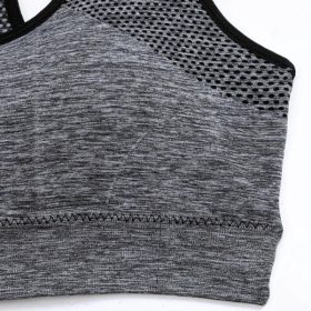 Sport Bra Seamless Bra Ultra Soft Sports Bra Yoga Bra Shockproof Wireless Protection Scoop Neckline Sleeveless - Black - Image 3