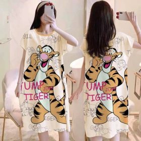 Women Pyjamas Free Size Sleepwear Cartoon Ice Silk Material Cool Material - Tigger - Image 1