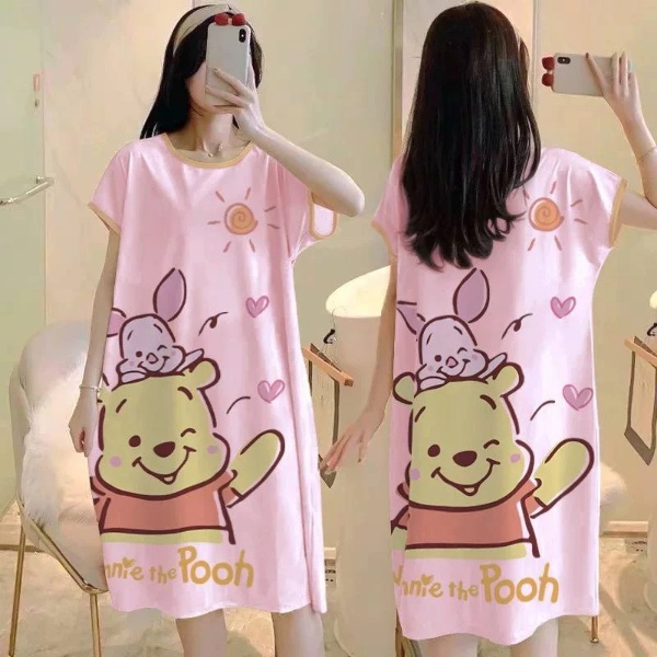 Women Pyjamas Free Size Sleepwear Cartoon Ice Silk Material Cool Material - Winnie The Pooh