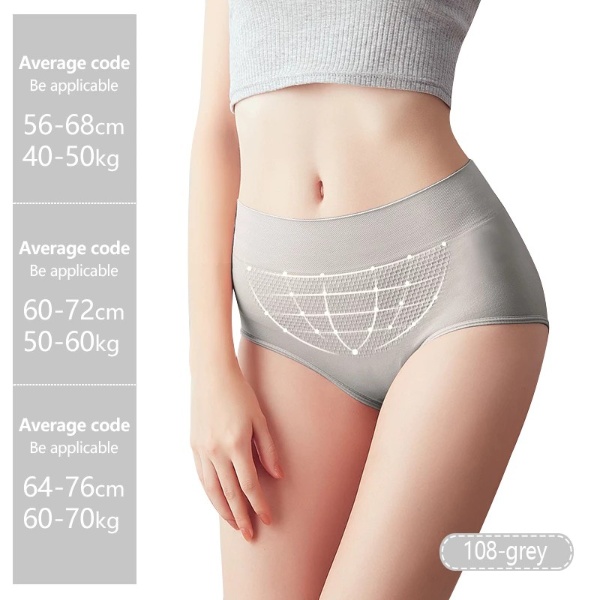 Seamless 3D honeycomb panties high waist slimming shaping underwear 108 - Grey