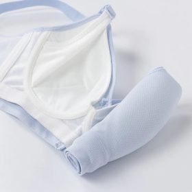 One Piece Nursing Bra Breastfeeding Pregnant Women Maternity Wirefree Push up - Blue - Image 6