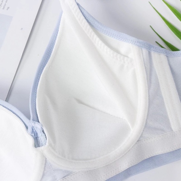 One Piece Nursing Bra Breastfeeding Pregnant Women Maternity Wirefree Push up - Blue