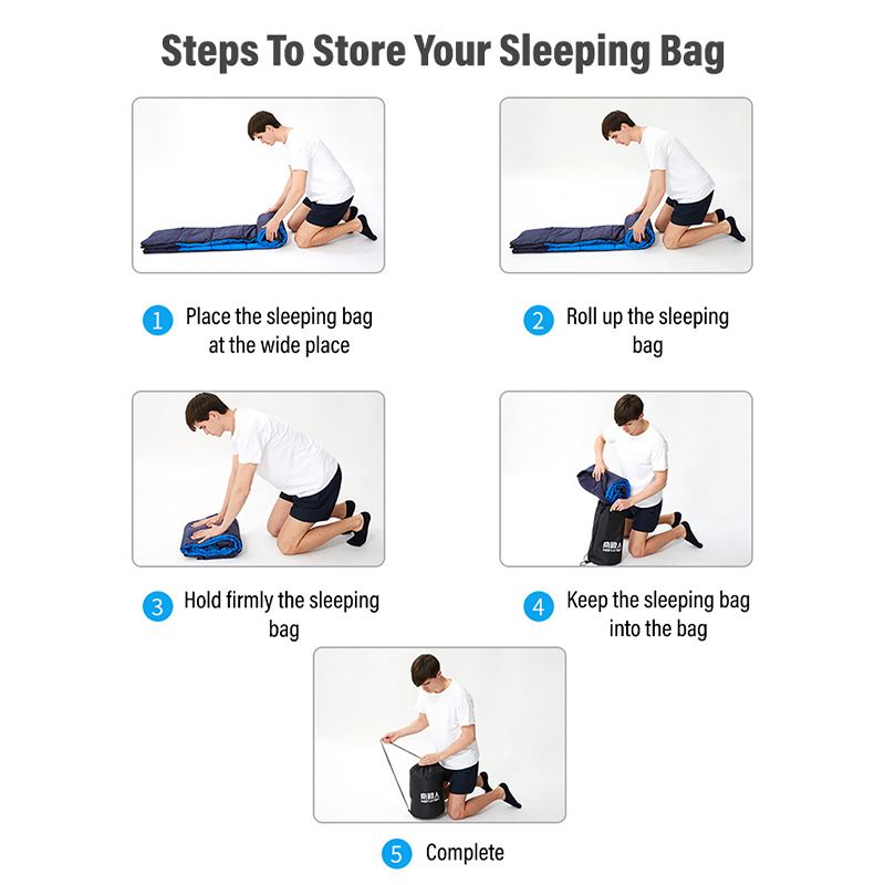 Portable Waterproof Sleeping Bag Camping Portable Bed Outdoor Warm for Outdoor Camping Hiking Travel - Blue - Image 8