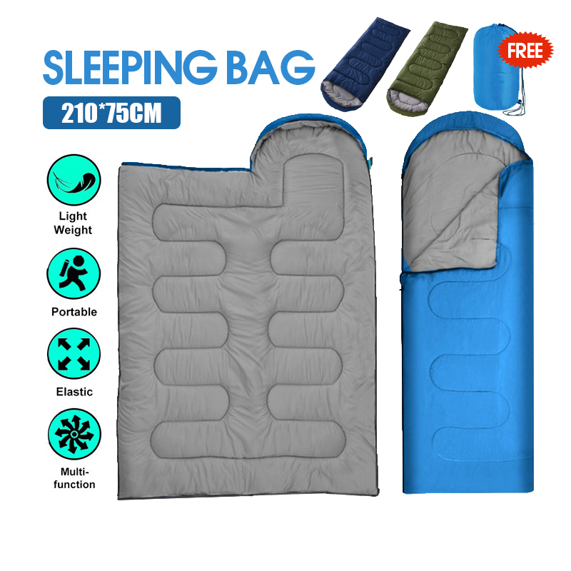Portable Waterproof Sleeping Bag Camping Portable Bed Outdoor Warm for Outdoor Camping Hiking Travel - Blue - Image 4