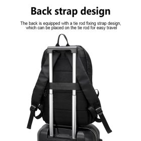 Large Capacity Backpack Waterproof Laptop Backpack Trendy Nylon USB Charging Travel Bag Casual - Black - Image 5