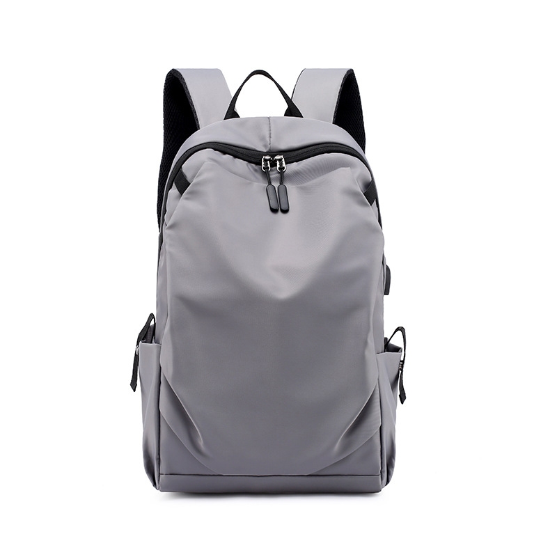 Large Capacity Backpack Waterproof Laptop Backpack Trendy Nylon USB Charging Travel Bag Casual - Grey - Image 1