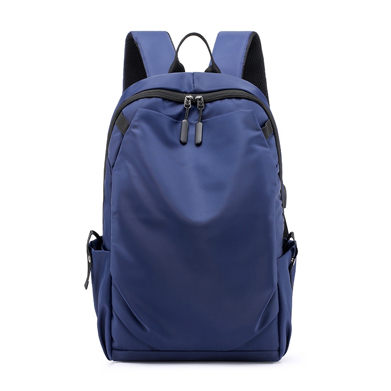 Large Capacity Backpack Waterproof Laptop Backpack Trendy Nylon USB Charging Travel Bag Casual - Blue - Image 1