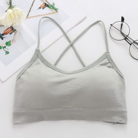 Sports Bra Fitness / Shapewear / Running / Yoga Lingerie,Cross Back Bra,Seamless Bra With Comfortable Cup,Thin Strap - Grey - Image 1