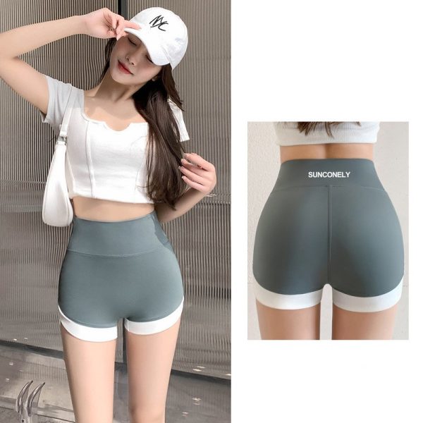 SUPERFLOWER Comfortable High Waist Sharkskin Hot Shorts for Women Perfect for Yoga Running Outdoors - Green