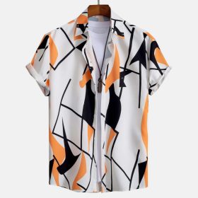 Simple Men's Shirts 3D Patchwork Printing High-Quality Men's Clothing Street Designer Short Sleeved Beach Party Hawaiian - SSL23060515 - Image 1