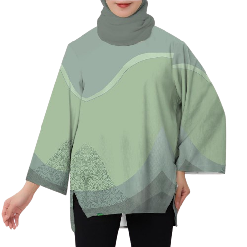 Summer Women's Casual Sports Shirt Long Sleeved Muslimah - W010211-YJ13293