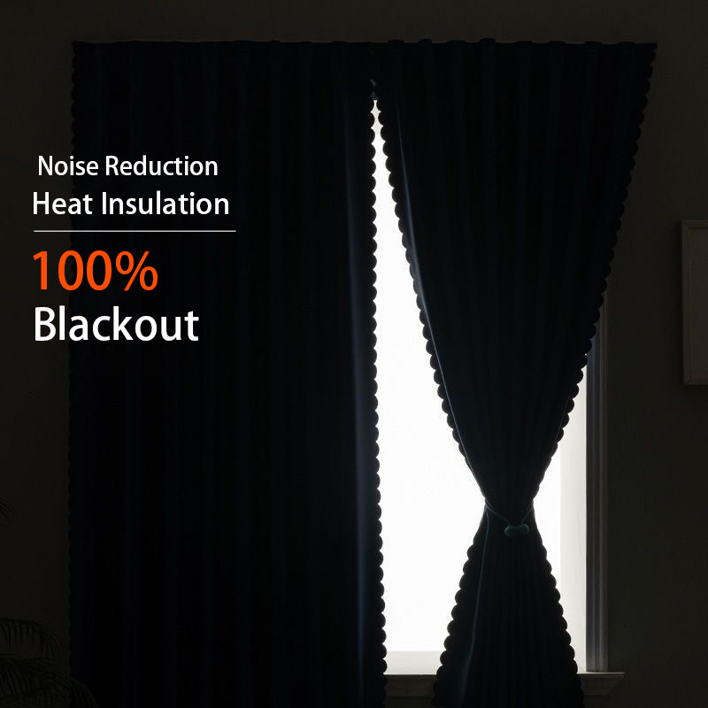100% Blackout Curtain Blackout Living Room Bedroom Thermal Insulated - Blue - Image 3
