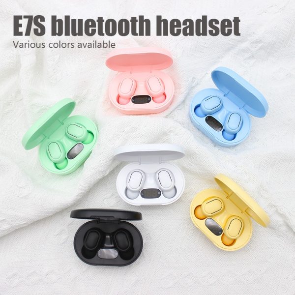 E7S TWS Wireless Headphones 5.0 Bluetooth Earphones Sound Headsets Sport Mini Earbuds - Light Green