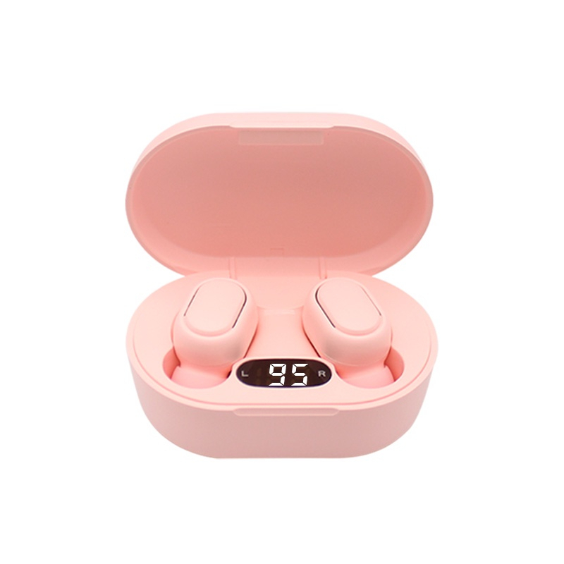 E7S TWS Wireless Headphones 5.0 Bluetooth Earphones Sound Headsets Sport Mini Earbuds - Light Pink - Image 1