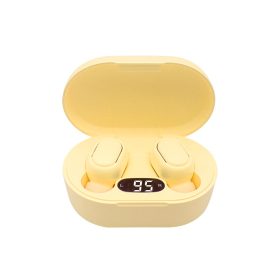 E7S TWS Wireless Headphones 5.0 Bluetooth Earphones Sound Headsets Sport Mini Earbuds - Light Yellow