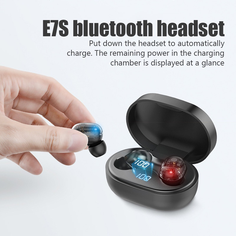 E7S TWS Wireless Headphones 5.0 Bluetooth Earphones Sound Headsets Sport Mini Earbuds - Light Green - Image 3