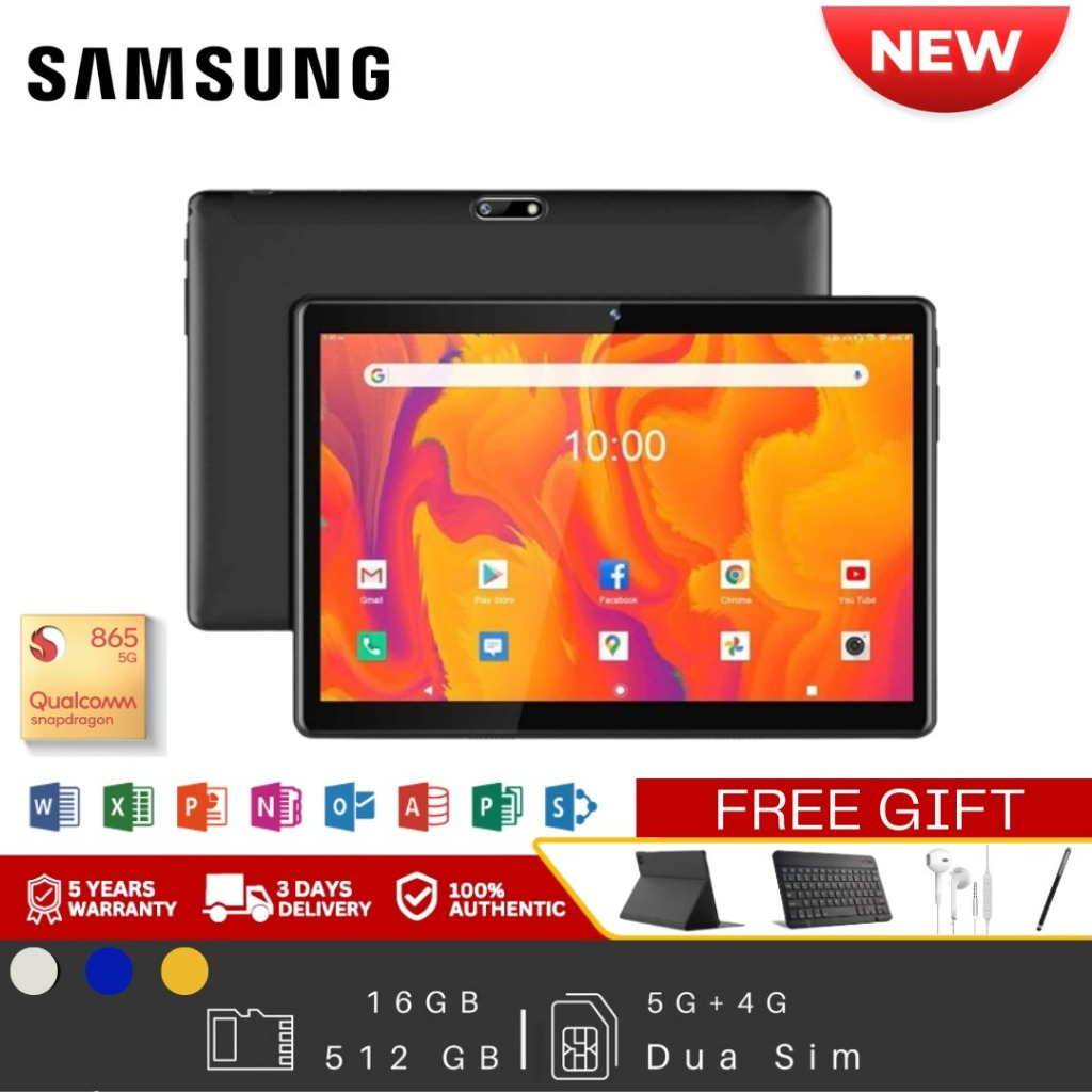2024 5G Tablet Samsung Galaxy Tab P20 10" Tablet 16GB+512GB Learning Tablet for Online Classroom HD Tablet Android - Image 1