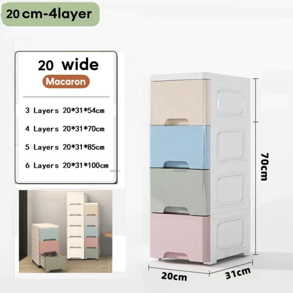 20cm 4 Layers Maracon Wide Durabox Drawer Clothes Storage Cabinet