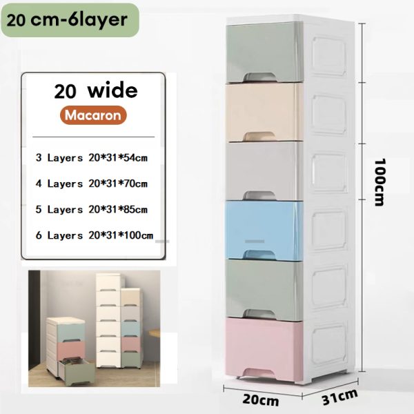 20cm 6 Layers Maracon Wide Durabox Drawer Clothes Storage Cabinet