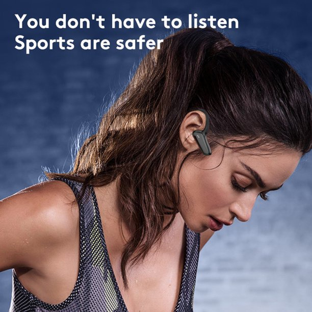 Sport Edition Wireless Bluetooth Headset Headphone Earphone Air Bone Conduction Running M-D8 Sweatproof On In Ear - Blue - Image 2