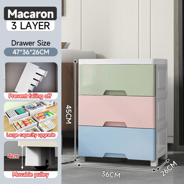 36cm 3 Layers Maracon Wide Durabox Drawer Clothes Storage Cabinet