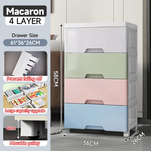 36cm 4 Layers Maracon Wide Durabox Drawer Clothes Storage Cabinet