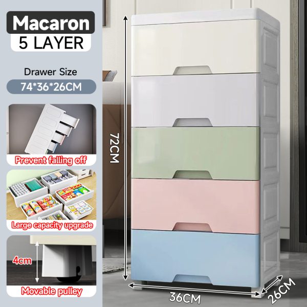 36cm 5 Layers Maracon Wide Durabox Drawer Clothes Storage Cabinet